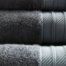 Luxury Bamboo Cotton Plain Towels in Graphite Grey