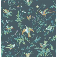 Humming Birds Wallpaper 4014 by Cole & Son in Viridian Green