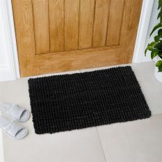 Whitefield Jute Modern Doormats in Black