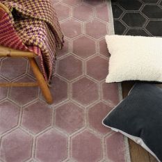 Manipur Geometric Hexagon Rugs in Amethyst Purple by Designers Guild