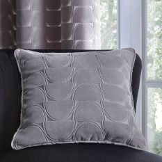 Lucca Geometric Cushion By Clarke And Clarke in Silver Grey