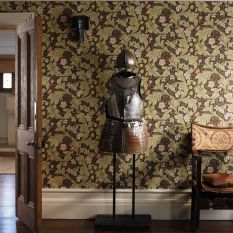 Leicester Wallpaper 212542 by Morris & Co in Chocolate Olive