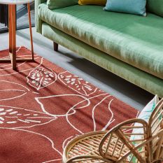 Orto 125400 Wool Rugs by Scion in Rust Brown