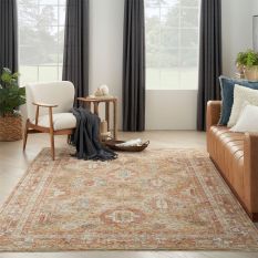 Sahar SHR01 Traditional Persian Rugs by Nourison in Rust Orange