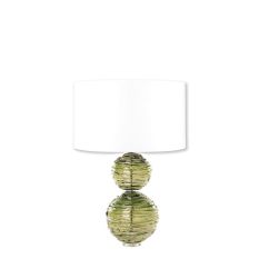 Alfie Crystal Glass Lamp by William Yeoward in Moss Green