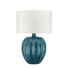 Kristiana Ceramic Lamp by William Yeoward in Peacock Blue