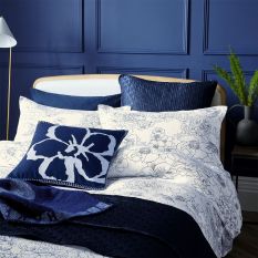 Magnolia Embroidery Flower Cushion by Ted Baker in Navy Blue