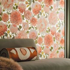 Dahlia Wallpaper 2112845 by Harlequin in Coral Fig Leaf Gilver