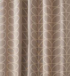 Linear Stem Eyelet Curtains By Orla Kiely in Latte Brown