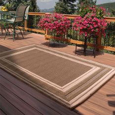 Outdoor Border Rugs in Natural by Rugstyle