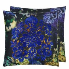 Tarbana Floral Damask Cushion By Designers Guild in Midnight Blue