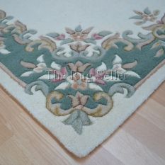 Royal Aubusson Runner rugs in Green Cream