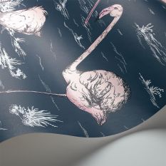 Flamingos Wallpaper 11041 by Cole & Son in Ink Alabaster Pink
