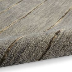HAL01 Stripe Wool Rug By Calvin Klein in Charcoal Grey