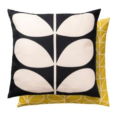 Solid Stem Botanical Indoor Outdoor Cushion By Orla Kiely in Black