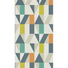 Nuevo Geometric Wallpaper 111829 by Scion in Citrus Paprika Forest