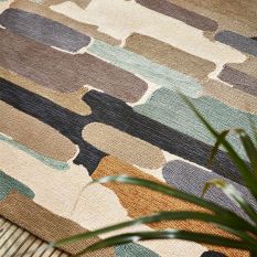 Trattino Outdoor Abstract Seaglass Rugs 444804 by Harlequin