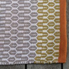 Indoor Outdoor Geometric Flatweave Cortez Rugs in Saffron Yellow by Designers Guild