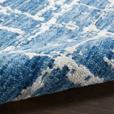 Luna Abstract Rugs LUN02 by Nourison in Blue Silver