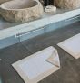 Luxury Origine Border Bath Mat by Designer Abyss & Habidecor in Ecru Beige