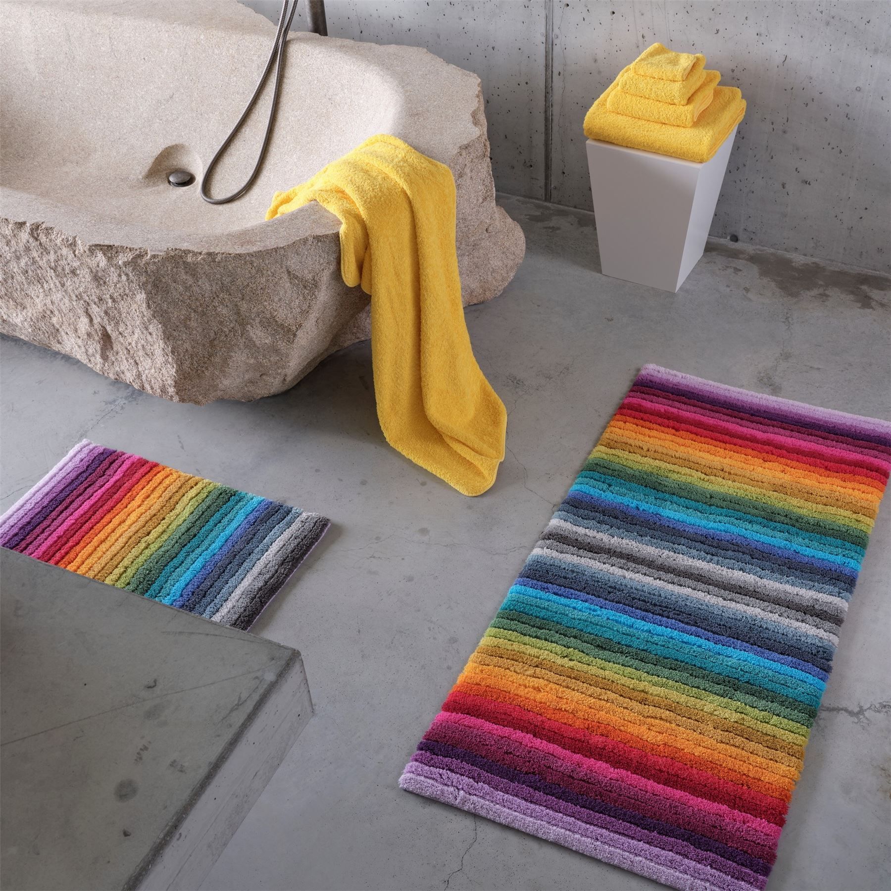 Luxury Larry Striped Bath Mat by Designer Abyss Habidecor
