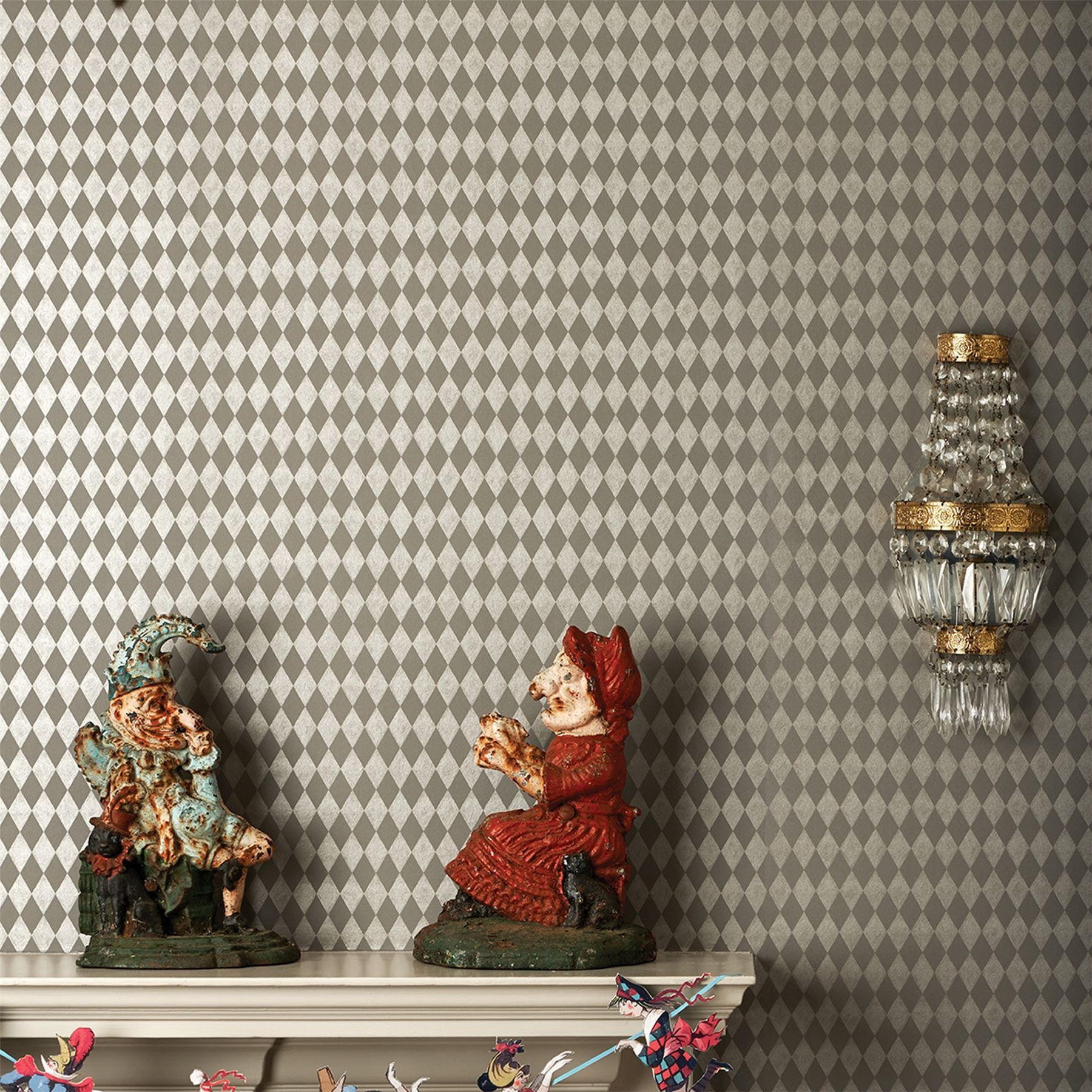 Colours Copper, Navy and Pewter Mosaic Metallic Effect Smooth Wallpaper -  DIY Clearance