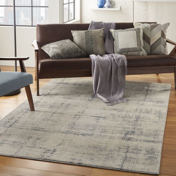 Rustic Textures Rugs RUS06 in IVBLU
