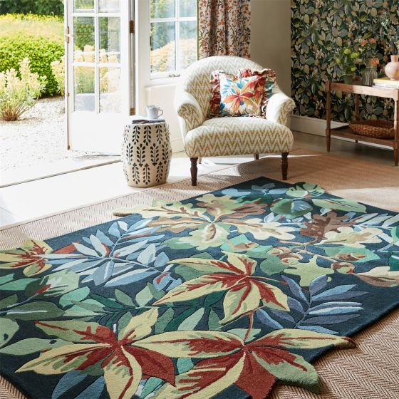 Robins Wood Wool Rug 146508 by Sanderson in Forest Green