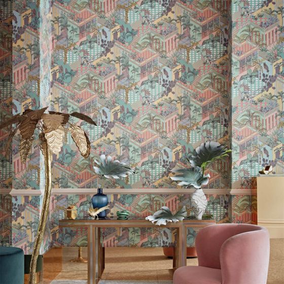 Miami Wallpaper 6023 by Cole & Son in Pastel Multi