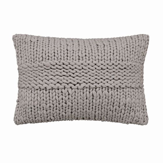Reset Chunky Knitted Wool Cushion By Katie Piper in Silver Grey