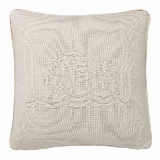 Signature Knit Cushion by Bedeck of Belfast in Linen