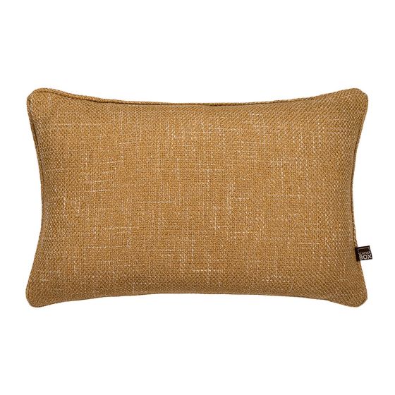 Hadley Bolster Textured Jacquard Cushion in Mustard Yellow
