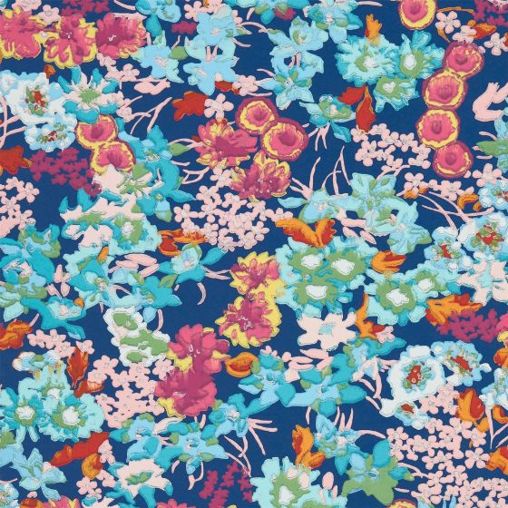 Wildflower Meadow Wallpaper 113050 by Harlequin X Sophie Robinson in Lapis Carnelian Aquamarine