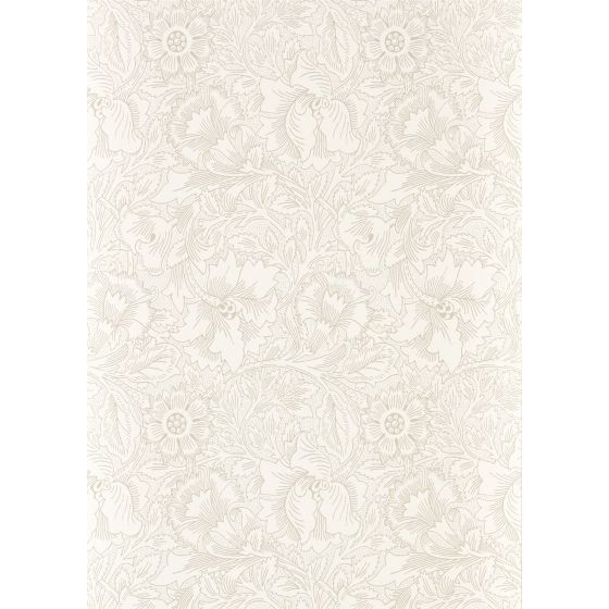 Pure Poppy Wallpaper 216034 by Morris & Co in Ecru Stone Beige