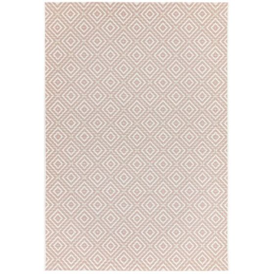Patio Geo Diamond PAT13 Outdoor Rugs in Pink White