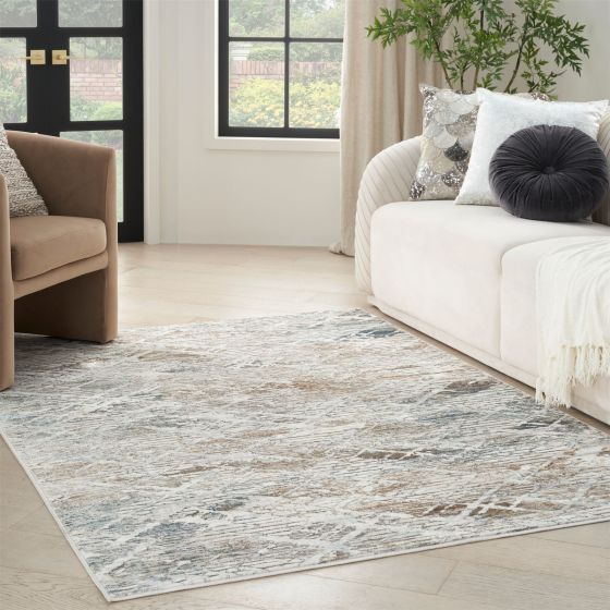 Glitz GLZ11 Abstract Rugs by Nourison in Grey Multi