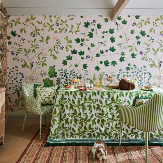 Sycamore & Oak Wallpaper Panel 217213 by Sanderson in Wild Rose