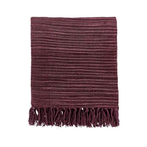 Seasons By May Woven Throw in Aubergine Purple By Morris & Co