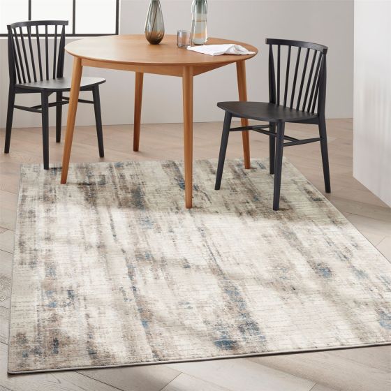 Calvin Klein Infinity Rugs CK022 IFN04 in Ivory Blue