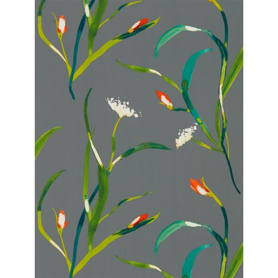 Saona Wallpaper 111758 by Harlequin in Papaya Silver Grey