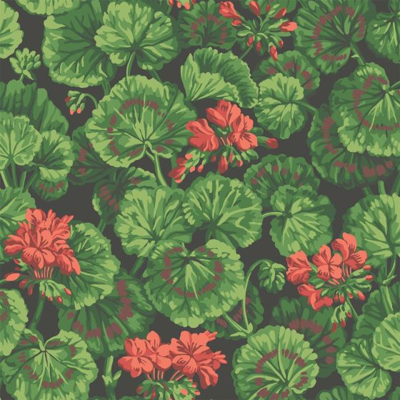 Geranium Wallpaper 11033 by Cole & Son in Charcoal Black