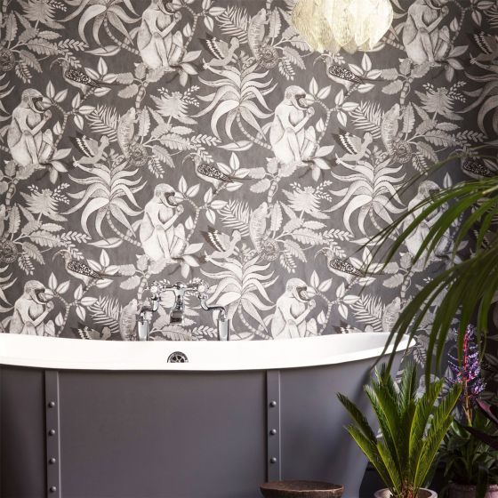 Savuti Wallpaper 1002 by Cole & Son in Soot Grey