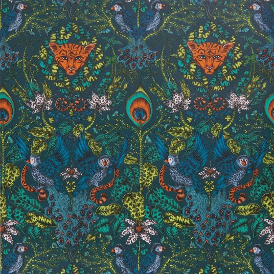 Amazon Wallpaper W0098 03 by Emma J Shipley in Navy Blue