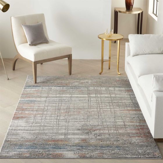 Rustic Textures RUS12 Abstract Rugs in Grey Multicolour