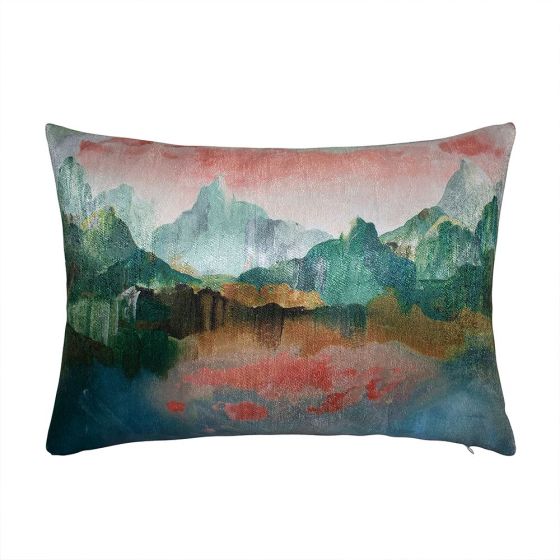 Borneo Bolster Nature Textured Cushion in Multi Blue