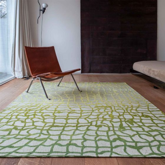 Louis De Poortere Modern Abstract Mad Men Dedalo Rugs 9204 in Republic Green