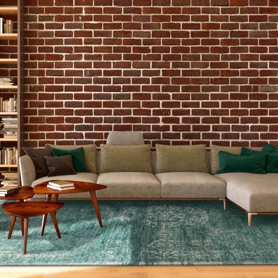 Louis De Poortere Fading World Medallion Rugs 8258 Jade Green