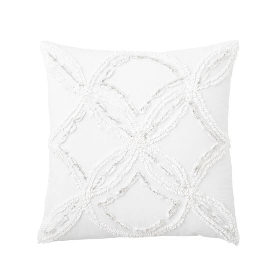 Metallic Chenille Cushion by Peri Home in White