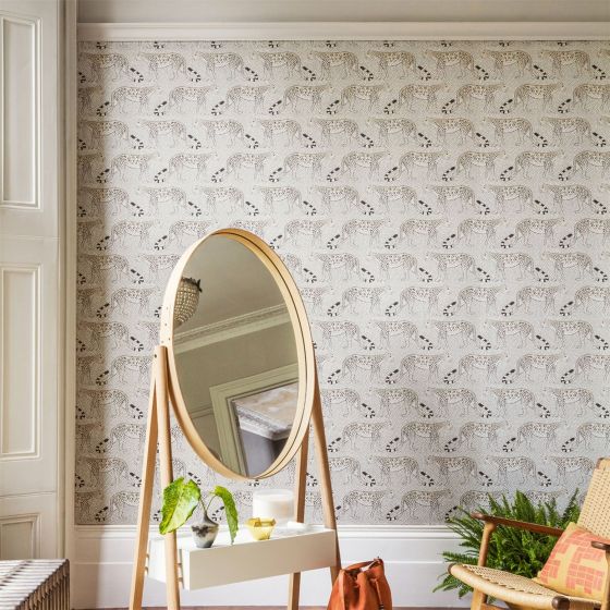 Leopard Walk Wallpaper 2011 by Cole & Son in Soot Snow