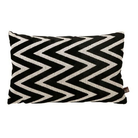 Bowie Zig Zag Geometric Bolster Cushion in silver grey